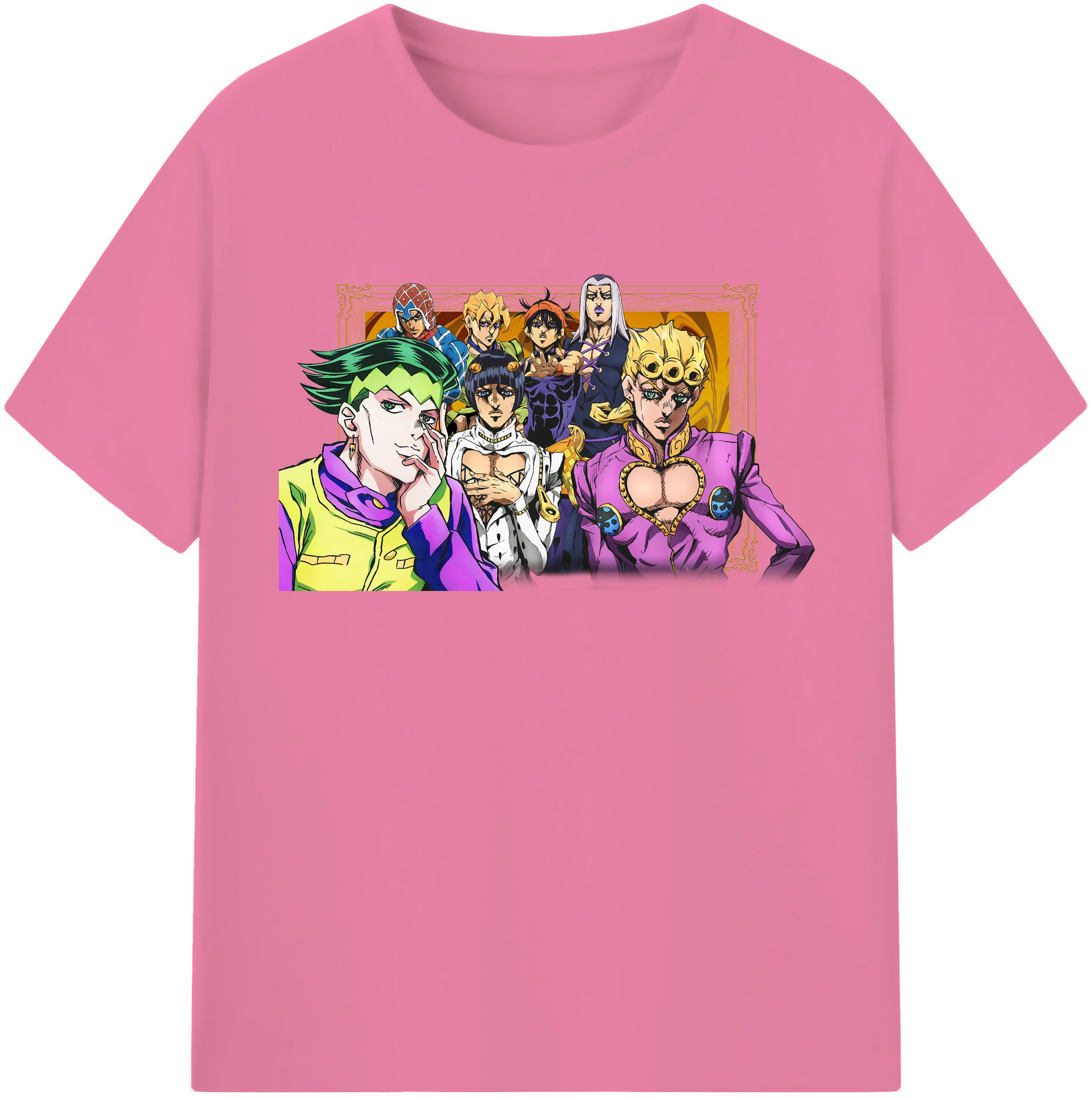 （画像用） ジョジョの奇妙な冒険 ジョルノ?ジョバァーナ JoJo's Bizarre Adventure Giorno Giovanna 綿100％半袖Tシャツ（フロントプリント）